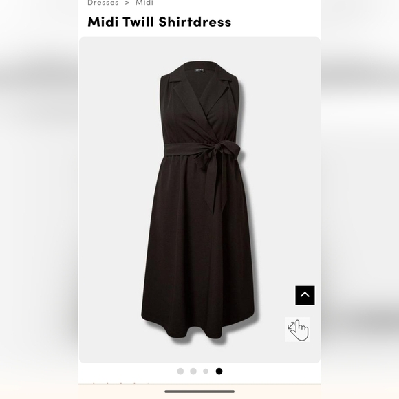 NWT Torrid black Midi Shirtdress with tie waist 0x, 12 - Picture 6 of 17